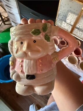 Pink Ceramic Holiday Figurine Mug - Decorative Home Art